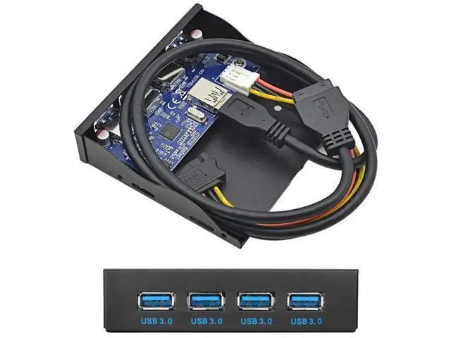 Alt view image 5 of 6 - 3.5" Floppy Bay 4-Port USB 3.0 Front Panel Hub, 20Pin Motherboard Header Cable