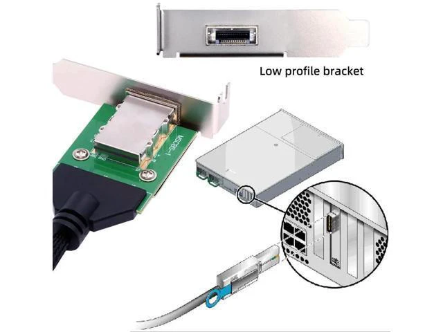 Alt view image 6 of 7 - SFF-8087 36Pin Internal Host to SFF-8088 26Pin External Mini SAS Cable with PCBA Board & Low Profile Bracket, SAS 2.0 6Gbps Storage Extension Cable for Servers, RAID and JBOD Systems