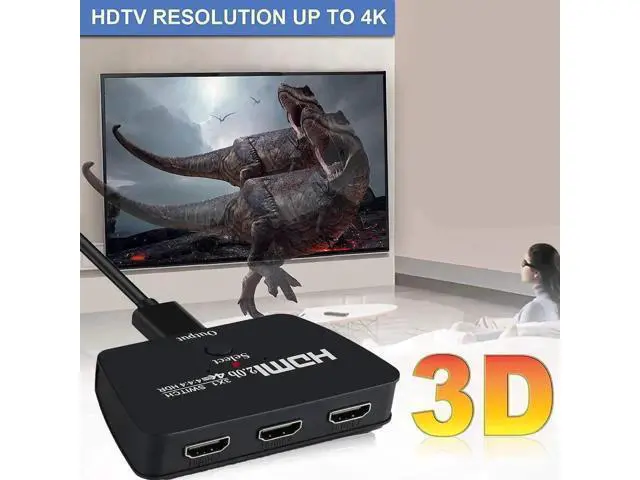Alt view image 5 of 5 - Upgraded 3 In 1 Out HDMI 2.0 Switch Box, Support 4K@60Hz, Full HD 1080P & 3D, HDMI Switcher Selector for Game Consoles, HDTV, Mac, Roku