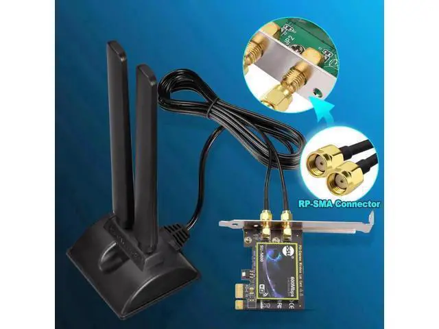 Alt view image 5 of 6 - 5dBi Tri-Band WiFi 6E Antenna, 2400-2500MHz+5150-5850MHz+5900-7125MHz, Compatible with Monkey King Gaming PC, FPV Drones & Security Cameras