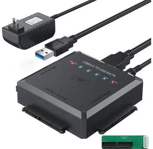 Main image of USB 3.0 to SATA IDE Hard Drive Adapter Cable with One Touch Backup & 12V/2A Power Supply, Universal External Disk Reader for 2.5/3.5 Inch SSD HDD CD DVD Optical Drives, Data Recovery Converter