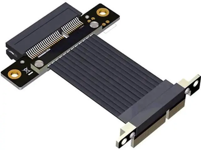Main image of 15cm GEN4 PCIe 4.0 X4 to X4 Riser Cable Model R22SF-TL, 90°/180° Angle Adjustable Extension Cord, Vertical Installation for USB Adapters, Network Cards, Capture Cards & Mining Devices