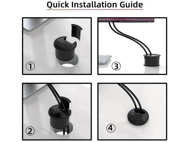 Alt view image 5 of 5 - 60mm Grommet Hole Flush Mount USB 3.0 Desktop Hub, 4-Port Built-In Table Socket Data Splitter
