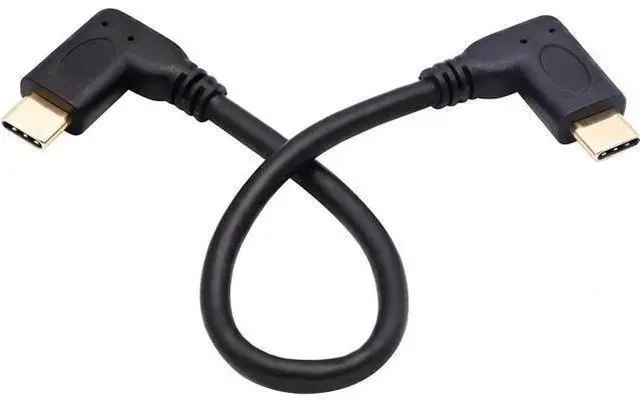 Main image of 20cm 90 Degree USB 3.1 Gen2 Type C Male to Male Cable, 10Gbps Data Cord for Charging, Audio & Video, Compatible with MacBook Pro, USB-C Hub and Laptops