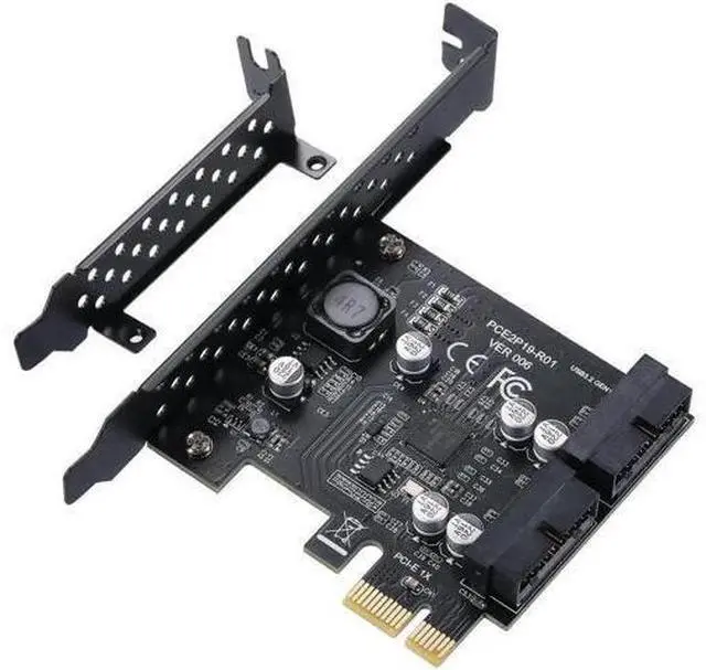 Main image of PCIe 1X to 2 Port 19Pin USB 3.2 Gen1 Expansion Card, 5Gbps Super Speed PCI Express Internal USB Adapter Card, Compatible with Windows 11/10/8.1/8/7/XP