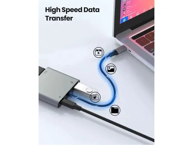 Alt view image 2 of 7 - USB C to Dual HDMI MST Adapter, 4K@60Hz Dual Monitor Splitter with 100W PD Charging & Extra USB-A Port, Supports Triple Separate Extended Screens on Windows, Only Mirror Mode Available for macOS Lapto