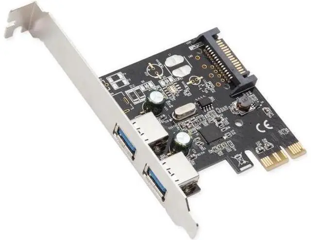 Main image of USB 3.0 PCIe X1 Expansion Card with 2 External Type-A Ports, Renesas Chipset, SATA Power Required for Desktop Motherboard, Model SD-PEX20160