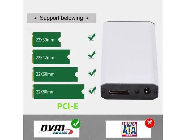 Alt view image 3 of 7 - Oculink SFF-8612/SFF-8611 to M.2 NVMe Adapter, PCIe 4.0 x4 64Gbps M-Key SSD Enclosure for 2280