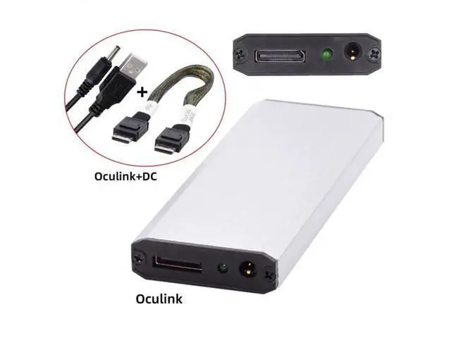 Alt view image 2 of 7 - Oculink SFF-8612/SFF-8611 to M.2 NVMe Adapter, PCIe 4.0 x4 64Gbps M-Key SSD Enclosure for 2280
