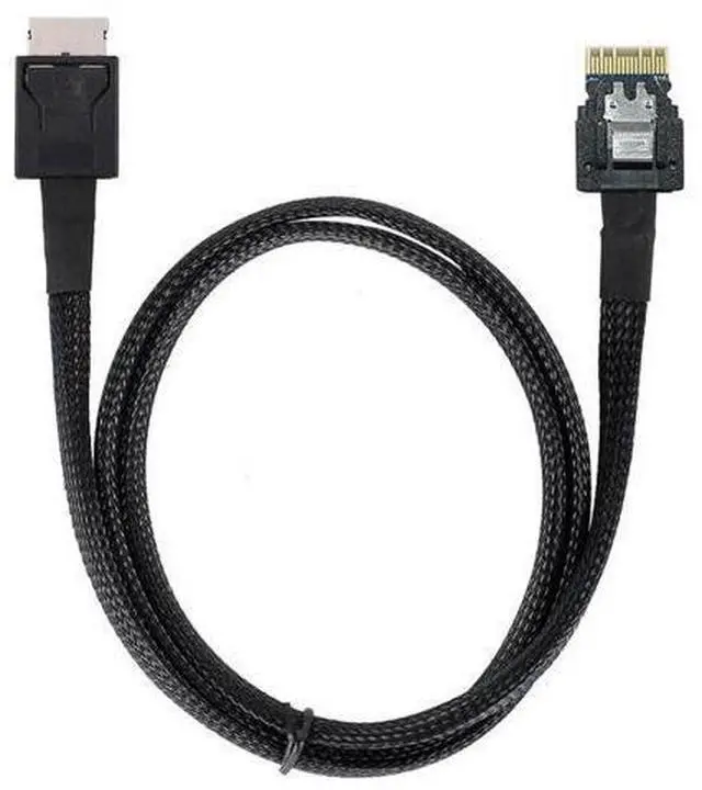 Main image of 50cm Active OCuLink SFF-8611 4i to SFF-8654 Slimline SAS Cable, PCIe NVMe SSD High-Speed Data Cord