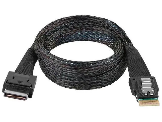 Alt view image 6 of 7 - 50cm Active OCuLink SFF-8611 4i to SFF-8654 Slimline SAS Cable, PCIe NVMe SSD High-Speed Data Cord