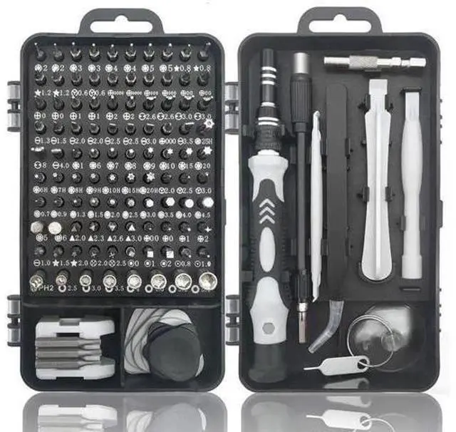 Main image of 115-in-1 Black Magnetic Precision Screwdriver Repair Kit with Storage Bag for iPhone, Laptop, PC & Electronics