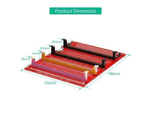Alt view image 4 of 7 - AJMRTC DDR3/4/5 RDIMM/UDIMM Memory Tester, LED Indicator, Type-C Power Supply, Test Button, Desktop Computer DDR3/4/5 Memory Test Card
