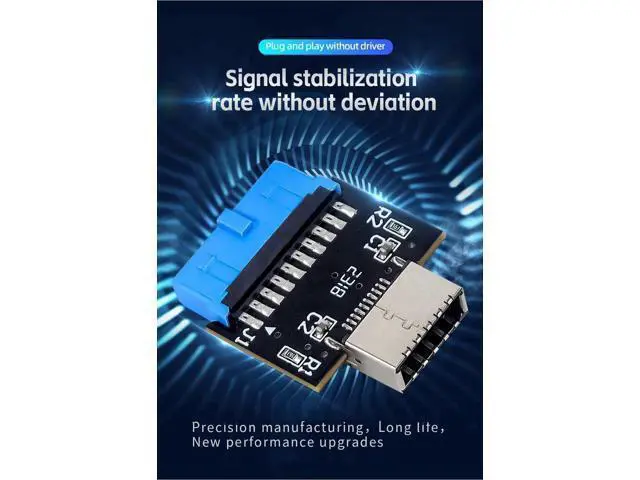 Alt view image 5 of 7 - 2Pcs 180 Degree USB 3.1 Type-E Front Panel Socket to USB3.0 20Pin Header Male Extension Cable Adapter, Motherboard Internal 20Pin to Type-E Connector for PC Chassis Front Panel