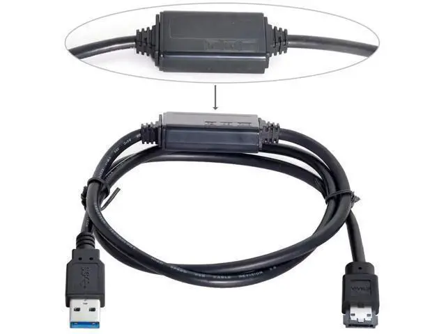Alt view image 7 of 7 - USB 3.0 to eSATA Data Cable for HDD SSD Optical Drives, 3.28FT/1.0M One-Way Transmission Wire (USB End Connects to Host Computer Only)
