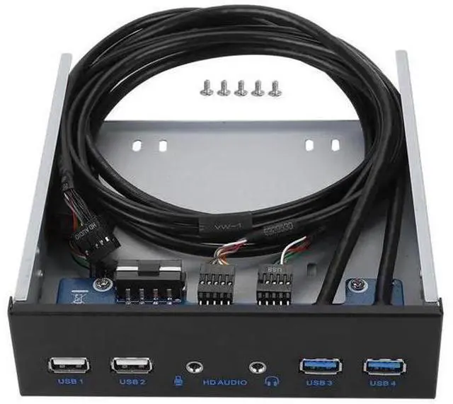 Main image of 5.25 Inch PC Front Panel USB Hub, Internal Front Bay Expansion Panel with 2 USB3.0 + 2 USB2.0 Ports, HD Audio Jack, 19Pin USB Header Extension, Compatible with Windows XP/Vista/2003/2008 All Windows S