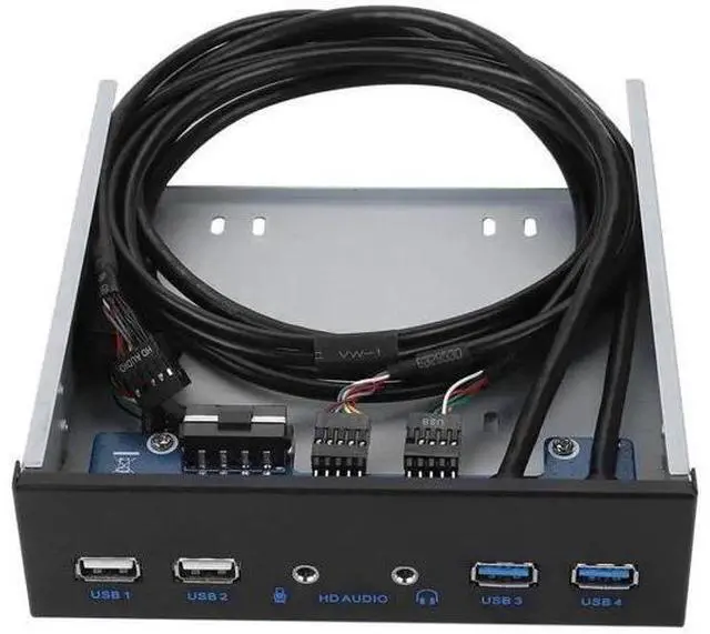 Main image of 5.25 Inch PC Front Bay USB Expansion Panel, Internal Front Panel Hub with 2 USB3.0 + 2 USB2.0 Ports, HD Audio Jack, 19Pin USB Header Extension, Compatible with Windows XP/2003/Vista/2008 & All Windows