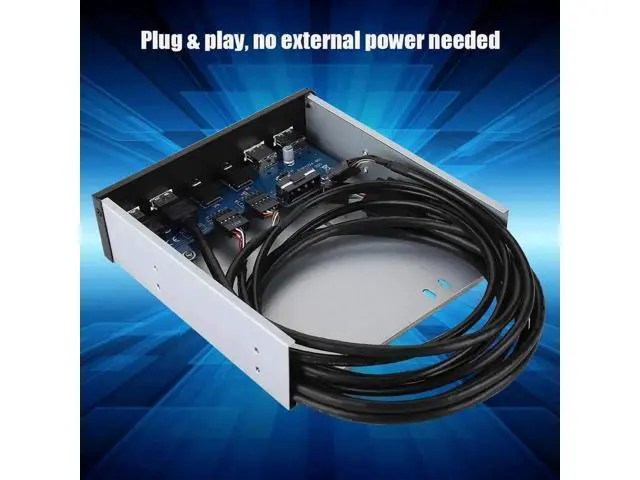 Alt view image 5 of 7 - 5.25 Inch PC Front Bay USB Expansion Panel, Internal Front Panel Hub with 2 USB3.0 + 2 USB2.0 Ports, HD Audio Jack, 19Pin USB Header Extension, Compatible with Windows XP/2003/Vista/2008 & All Windows