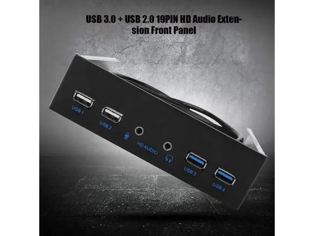 Alt view image 6 of 7 - 5.25 Inch PC Front Bay USB Expansion Panel, Internal Front Panel Hub with 2 USB3.0 + 2 USB2.0 Ports, HD Audio Jack, 19Pin USB Header Extension, Compatible with Windows XP/2003/Vista/2008 & All Windows