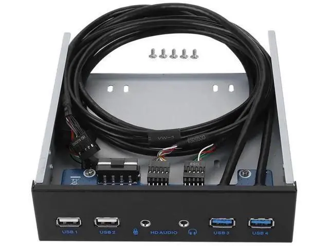 Alt view image 7 of 7 - 5.25 Inch PC Front Bay USB Expansion Panel, Internal Front Panel Hub with 2 USB3.0 + 2 USB2.0 Ports, HD Audio Jack, 19Pin USB Header Extension, Compatible with Windows XP/2003/Vista/2008 & All Windows