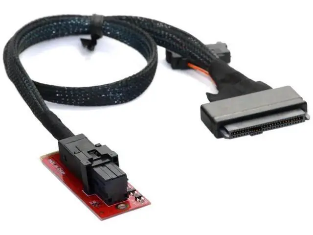 Alt view image 2 of 7 - SFF-8643 to U.2 SFF-8639 NVMe SSD Cable Kit with SFF-8643 to NGFF M.2 Adapter, PCIe 3.0 High Speed Storage Wire for Motherboard, Compatible with Intel SSD 750, P3600, P3700 U.2 Drives