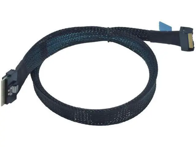 Alt view image 6 of 7 - 50cm 1.6ft PCIe 5.0 MCIO x8 74Pin Male to SFF-8654 8i Slimline SAS Cable, High-Speed Server Backplane Interconnect Cable for Data Center NVMe Storage Arrays