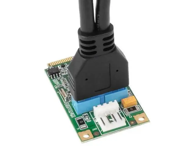 Alt view image 6 of 7 - E3-MPE202-2P Mini PCI-E to USB 3.0 Expansion Card, Internal 19-Pin Header Adapter with USB 3.0 Female Extension Cable, 2-Port 5Gbps SuperSpeed Card for Industrial Embedded Devices