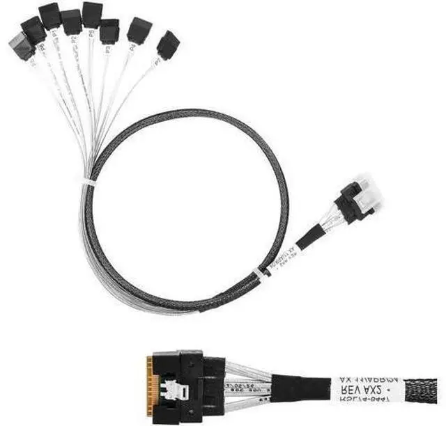 Alt view image 5 of 6 - PCIe X8 SlimSAS SFF-8654 74Pin Host to 8 x 7Pin SATA Target HD Cable, 85CM Server Storage Expansion Wire