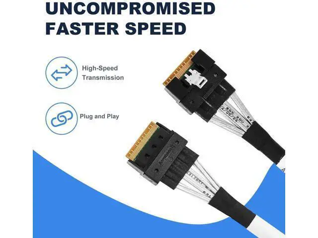 Alt view image 6 of 6 - PCIe X8 SlimSAS SFF-8654 74Pin Host to 8 x 7Pin SATA Target HD Cable, 85CM Server Storage Expansion Wire
