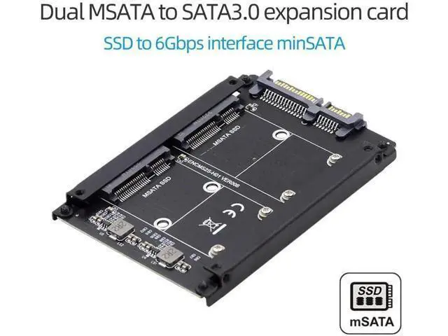 Alt view image 7 of 7 - Dual mSATA to 2.5" SATA RAID Bridge Adapter, Support RAID0/JOBD/Span for 2.5-inch Drive Enclosure