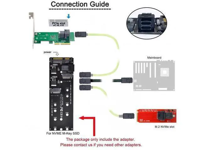Alt view image 6 of 7 - M.2 NGFF NVMe PCIe SSD to SFF-8643 Expansion Adapter Card, M.2 to HD Mini SAS SFF-8643 Converter for Desktop Motherboard Storage Expansion