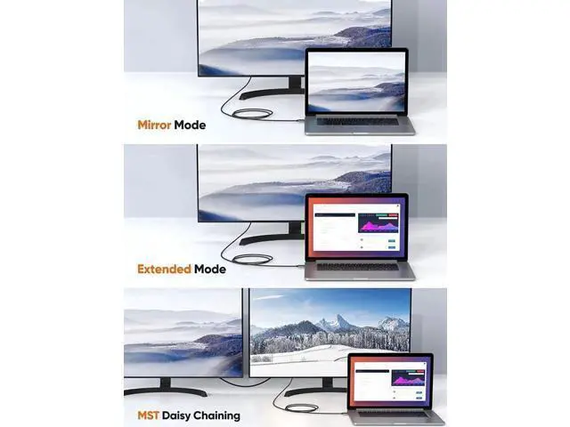 Alt view image 6 of 7 - fx-804 6FT USB C to DP 1.4 Cable, 32.4Gbps Type-C to DisplayPort Cord Supports 8K@60Hz,4K@144Hz,2K@240Hz HDR Compatible Thunderbolt 3/4,MacBook Pro/Air,Dell XPS 13/15,Surface Pro,Oculus Rift S