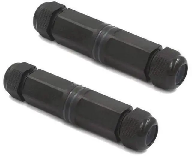 Main image of 2 Pack IP68 Waterproof Shielded RJ45 Female to Female Coupler, 5.3 Inch 8Pin Inline Ethernet Extender Connector Compatible with Cat5/Cat5e/Cat6 for Outdoor LAN Cable Connection