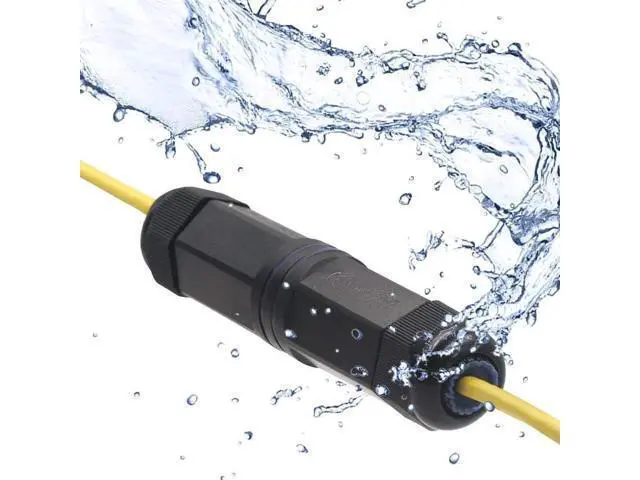Alt view image 3 of 7 - 2 Pack IP68 Waterproof Shielded RJ45 Female to Female Coupler, 5.3 Inch 8Pin Inline Ethernet Extender Connector Compatible with Cat5/Cat5e/Cat6 for Outdoor LAN Cable Connection