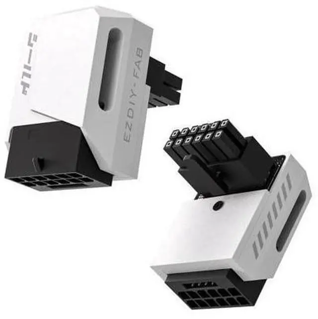 Main image of PCIe 5.1 RVS-Type 90° Right Angle 12V-2x6 12VHPWR Adapter, 600W 12+4Pin GPU Power Connector, White, 1 Pack, Compatible with RTX 3090Ti, 4070Ti, 4080, 4090 Graphics Cards