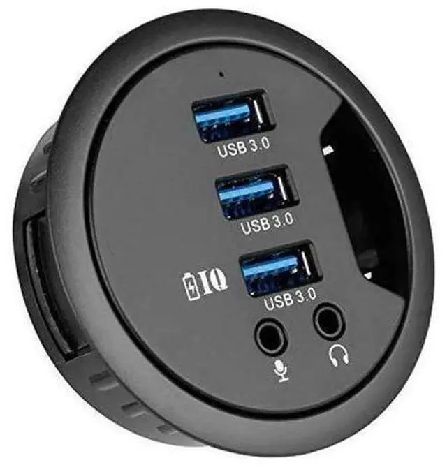 Main image of Desk Grommet Hole USB 3.0 Hub, 3-Port USB3.0 Docking Station with BC1.2 Fast Charging & 3.5mm Audio/Mic Combo Jack, Universal Desktop Hole Mount Adapter for iPhone & Smartphones