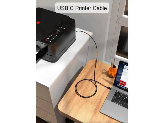 Alt view image 4 of 7 - 2 Pack 2M/6.6FT USB-C to USB-B Cable, Black Printer & MIDI Cord for MacBook Pro/Air, Digital Piano, MIDI & DJ Controller
