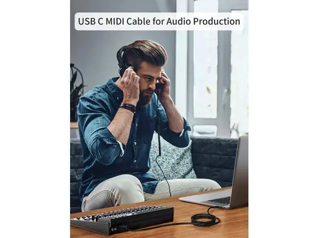 Alt view image 6 of 7 - 2 Pack 2M/6.6FT USB-C to USB-B Cable, Black Printer & MIDI Cord for MacBook Pro/Air, Digital Piano, MIDI & DJ Controller
