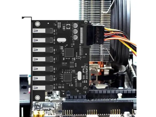 Alt view image 2 of 3 - 7-Port Super Speed USB 3.0 PCIe Expansion Card with 15-Pin SATA Power Connector, PCI Express USB 3.0 Adapter for Desktop PC