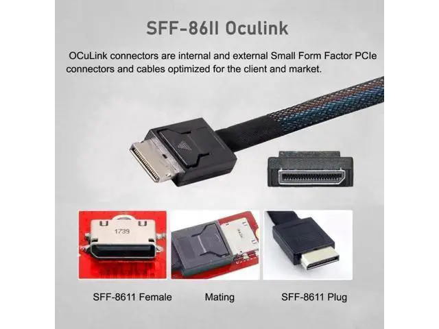 Alt view image 2 of 7 - 2230 NGFF PCIe 4.0 M.2 M-Key to OCuLink SFF-8612/SFF-8611 Vertical Adapter Card, 64Gbps NVMe Expansion Riser for Mini PC, Laptop eGPU Dock & U.2 SSD Storage Upgrade