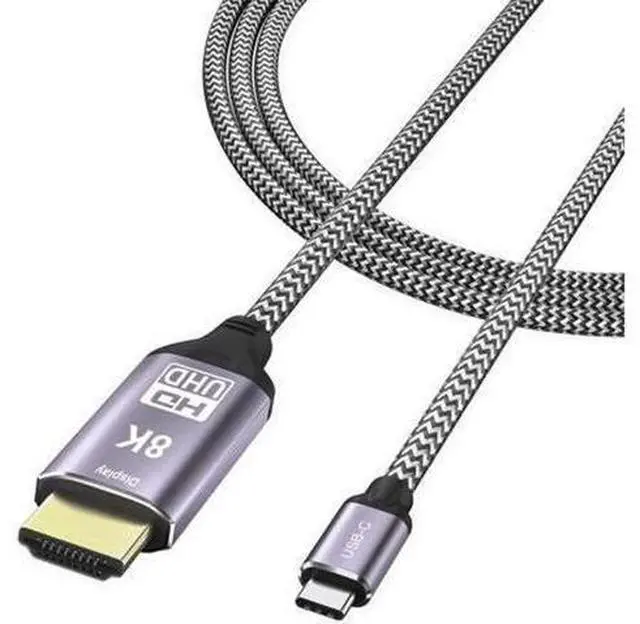 Main image of 1.8m USB3.1 Type-C to HDMI 2.1 Cable, 48Gbps, 8K@30Hz & 4K@120Hz UHD HDR, Compatible with Thunderbolt 3 for TV, Projector & Monitor