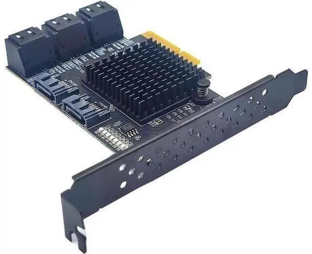 Alt view image 2 of 5 - 8-Port PCIe X4 SATA 3.0 Expansion Card, 6Gbps Non-RAID SATA Controller with ASM1166 Chip, Full & Low Profile Brackets