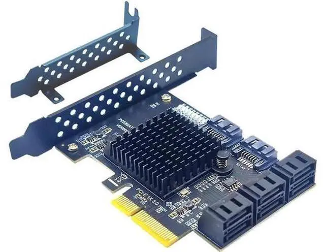 Alt view image 4 of 5 - 8-Port PCIe X4 SATA 3.0 Expansion Card, 6Gbps Non-RAID SATA Controller with ASM1166 Chip, Full & Low Profile Brackets