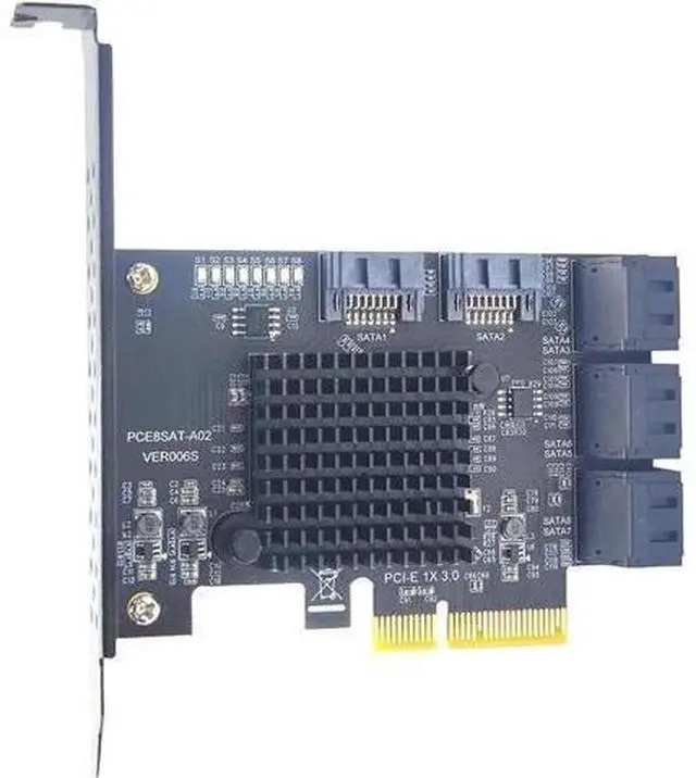Alt view image 5 of 5 - 8-Port PCIe X4 SATA 3.0 Expansion Card, 6Gbps Non-RAID SATA Controller with ASM1166 Chip, Full & Low Profile Brackets