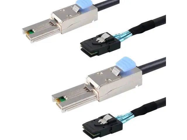 Alt view image 2 of 4 - 2 Pack SFF-8088 to SFF-8087 Mini SAS Storage Cable 1M(3.3FT), External 26Pin Male to Internal 36Pin Male 28AWG Twin-Axial Wire for Server RAID Controller & Disk Backplane
