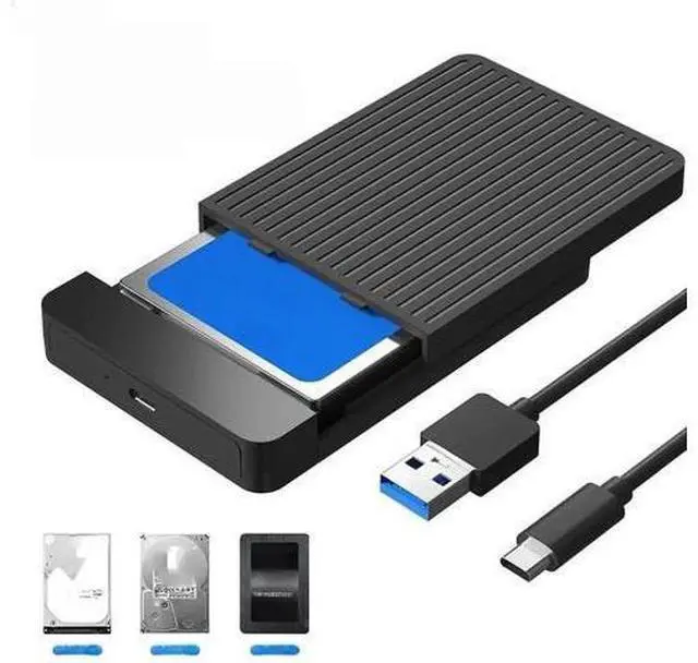Main image of 2.5 Inch SATA HDD SSD Enclosure, USB 3.0 External Hard Drive Case for SATA I/II/III 2.5 Hard Drives, Portable Mobile Disk Box with USB Cable, Supports Max 6TB Laptop Hard Disk