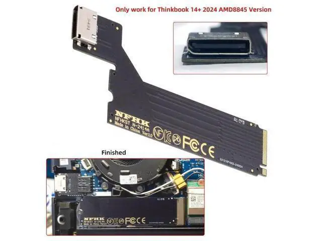 Alt view image 3 of 7 - PCIe 4.0 M.2 M-Key to OCuLink SFF-8612 SFF-8611 Host Adapter, Custom Fit for 2024 Lenovo ThinkBook 14+ AMD Ryzen 7 8845 Laptop, Supports External eGPU & U.2 NVMe SSD Expansion
