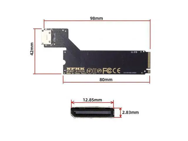 Alt view image 6 of 7 - PCIe 4.0 M.2 M-Key to OCuLink SFF-8612 SFF-8611 Host Adapter, Custom Fit for 2024 Lenovo ThinkBook 14+ AMD Ryzen 7 8845 Laptop, Supports External eGPU & U.2 NVMe SSD Expansion