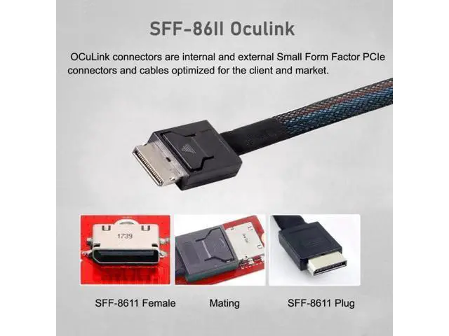Alt view image 4 of 7 - PCIe 4.0 M.2 M-Key to OCuLink SFF-8612 SFF-8611 Host Adapter, Custom Fit for 2024 Lenovo ThinkBook 14+ AMD Ryzen 7 8845 Laptop, Supports External eGPU & U.2 NVMe SSD Expansion