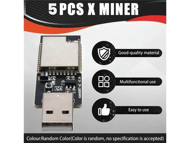Alt view image 2 of 4 - 5 Pack USB BTC Lottery Miner, 40-50KH/s SHA256 ASIC Solo Mining Stick, Low Power Mini USB Crypto Miner for Hobby Education, Home & Office Desktop Use